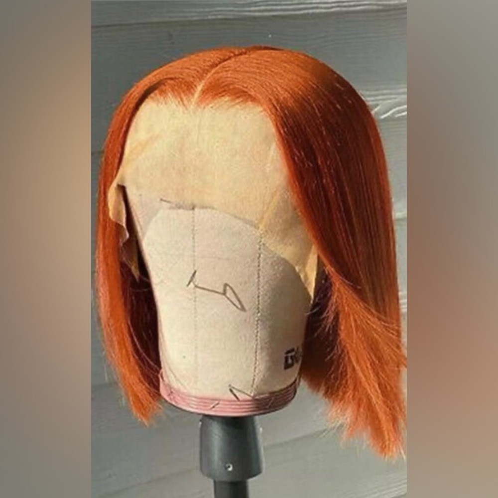Ginger Orange Lace Front Bob Wig Human Hair Pre Plucked Brazilian Short Bob Wigs